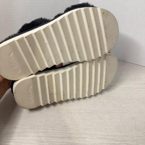 Koolaburra by UGG Furry Black Slides Women's Size 8‎ Plush Slip On Sandals - Picture 9 of 9